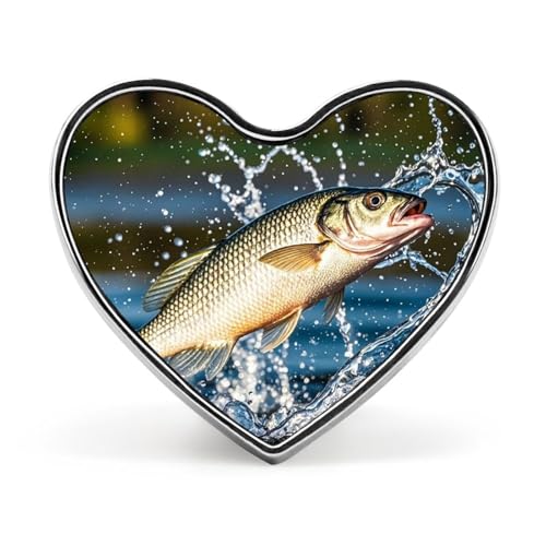 Leichte, langlebige Anstecknadel aus Metall mit Weizenfeldern und Zypressenbäumen, rundes, modisches Herz-Abzeichen für Hemden, Jacken, Hüte von Anceky