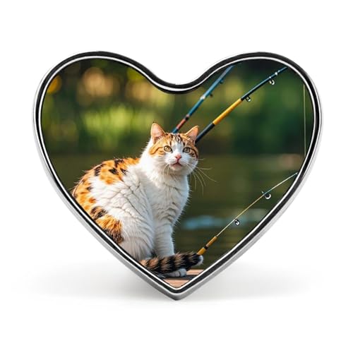 Leichte, langlebige Anstecknadel aus Metall mit Wolkengarten bei Sonnenuntergang, rundes modisches Herz-Abzeichen für Hemden, Jacken, Hüte von Anceky