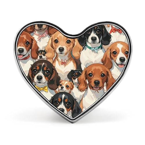 Leichte, langlebige Anstecknadel aus Metall mit bunten Elefanten, rundes, modisches Herz-Abzeichen für Hemden, Jacken, Hüte von Anceky