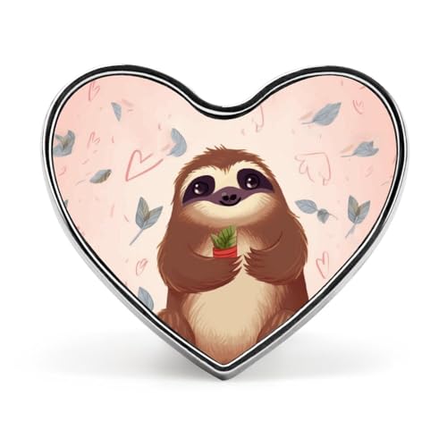 Leichte, langlebige Anstecknadel aus Metall mit bunten Zuckerschädeln, rundes, modisches Herz-Abzeichen für Hemden, Jacken, Hüte von Anceky