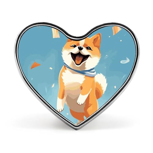 Leichte, langlebige Anstecknadel aus Metall mit der Aufschrift „Frohe Weihnachten, rundes, modisches Herz-Abzeichen für Hemden, Jacken, Hüte von Anceky