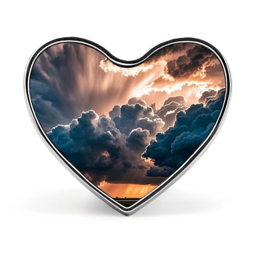 Leichte, langlebige Anstecknadel aus Metall mit im Sand laufenden Pferden, rundes, modisches Herz-Abzeichen für Hemden, Jacken, Hüte von Anceky