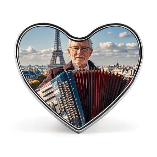 Leichte, langlebige Anstecknadel aus Metall mit im Sand laufenden Pferden, rundes, modisches Herz-Abzeichen für Hemden, Jacken, Hüte von Anceky