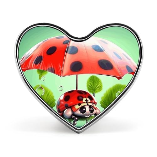 Leichte, langlebige Anstecknadel aus Metall mit lustigem Marien und Regenschirmen, rundes, modisches Herz-Abzeichen für Hemden, Jacken, Hüte von Anceky