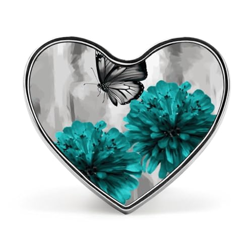 Leichte, langlebige Anstecknadel aus Metall mit roter Rose und Zuckerschädel, rundes modisches Herz-Abzeichen für Hemden, Jacken, Hüte von Anceky