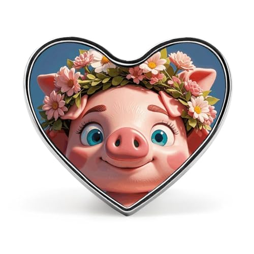 Leichte, langlebige Anstecknadel aus Metall mit süßer Blume, rundes, modisches Herz-Abzeichen für Hemden, Jacken, Hüte von Anceky