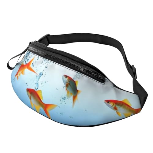 Modische Bauchtasche mit Fischen im Wasser, Gürteltasche für Damen und Herren, lässige, leichte, verstellbare Hüfttasche mit Reißverschlusstaschen für Reisen, Sport, Wandern Modische Bauchtasche mit Fischen im Wasser, Gürteltasche für Damen und Herren, lässige, leichte, verstellbare Hüfttasche mit Reißverschlusstaschen für Reisen, Sport, Wandern von Anceky