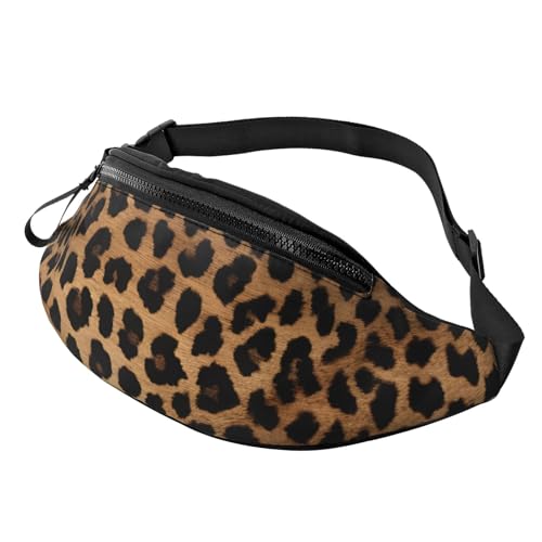 Modische Bauchtasche mit Leopardenmuster, Gürteltasche für Damen und Herren, lässige, leichte, verstellbare Hüfttasche mit Reißverschlusstaschen für Reisen, Sport und Wandern Modische Bauchtasche mit Leopardenmuster, Gürteltasche für Damen und Herren, lässige, leichte, verstellbare Hüfttasche mit Reißverschlusstaschen für Reisen, Sport und Wandern von Anceky