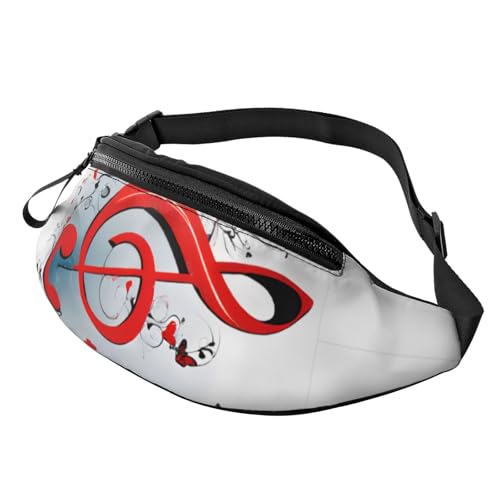 Modische Bauchtasche mit Musikmuster, Gürteltasche für Damen und Herren, lässige, leichte, verstellbare Hüfttasche mit Reißverschlusstaschen für Reisen, Sport, Wandern Modische Bauchtasche mit Musikmuster, Gürteltasche für Damen und Herren, lässige, leichte, verstellbare Hüfttasche mit Reißverschlusstaschen für Reisen, Sport, Wandern von Anceky