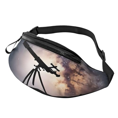 Modische Bauchtasche mit Weltraum-Galaxie und Teleskop, Gürteltasche für Damen und Herren, lässige, leichte, verstellbare Hüfttasche mit Reißverschlusstaschen für Reisen, Sport, Wandern Modische Bauchtasche mit Weltraum-Galaxie und Teleskop, Gürteltasche für Damen und Herren, lässige, leichte, verstellbare Hüfttasche mit Reißverschlusstaschen für Reisen, Sport, Wandern von Anceky
