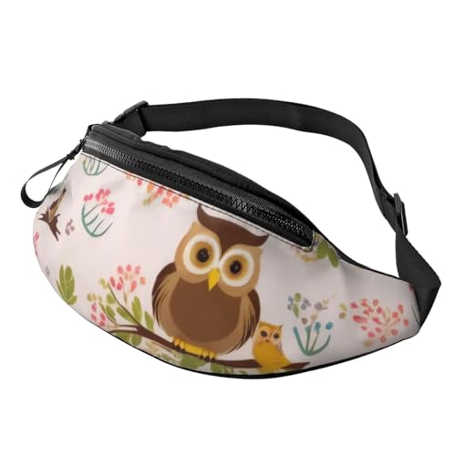 Modische Bauchtasche mit niedlichem Eulenmotiv, Gürteltasche für Damen und Herren, lässige, leichte, verstellbare Hüfttasche mit Reißverschlusstaschen für Reisen, Sport und Wandern Modische Bauchtasche mit niedlichem Eulenmotiv, Gürteltasche für Damen und Herren, lässige, leichte, verstellbare Hüfttasche mit Reißverschlusstaschen für Reisen, Sport und Wandern von Anceky