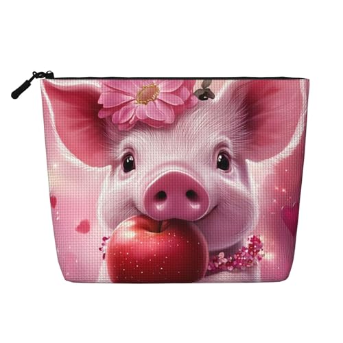 Niedliche Kosmetiktasche mit rosa Schweinchen, originelle Make-up-Tasche für Frauen, Weihnachts- und Geburtstagsgeschenke, Toilettenartikel-Zubehör von Anceky