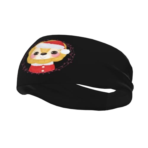 Niedliche Weihnachts-Löwen-Stirnbänder für Herren und Damen, rutschfest, feuchtigkeitsableitendes Sport-Schweißband für Fitnessstudio, Basketball, Yoga, Haarbänder von Anceky