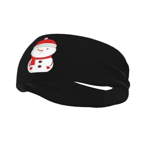 Niedliche Weihnachts-Stirnbänder mit Schneemann-Motiv für Herren und Damen, rutschfest, feuchtigkeitsableitendes Sport-Schweißband für Fitnessstudio, Basketball, Yoga von Anceky