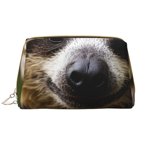 Reise-Make-up-Tasche mit Faultier-Print, Make-up-Tasche mit großem Fassungsvermögen für Damen, wasserdichte tragbare Tasche, offene Flache Make-up-Tasche von Anceky