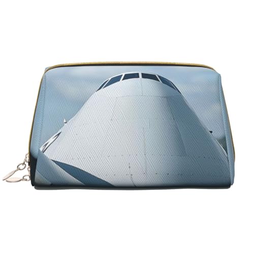 Reise-Make-up-Tasche mit Kriegsflugzeug-Print, Make-up-Tasche mit großem Fassungsvermögen für Damen, wasserdichte tragbare Tasche, offene Flache Make-up-Tasche von Anceky