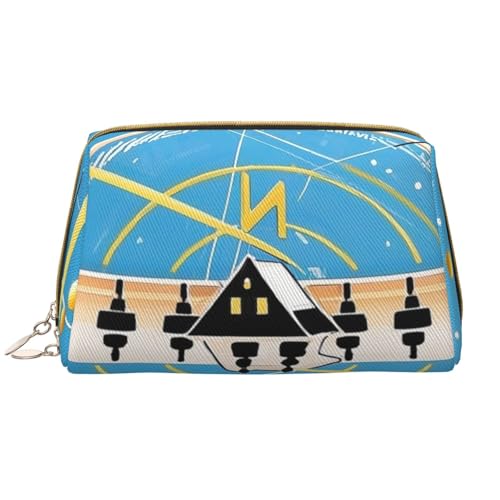 Reise-Make-up-Tasche mit Musik-(2)-Print, Make-up-Tasche mit großem Fassungsvermögen für Damen, wasserdichte tragbare Tasche, offene, Flache Make-up-Tasche von Anceky