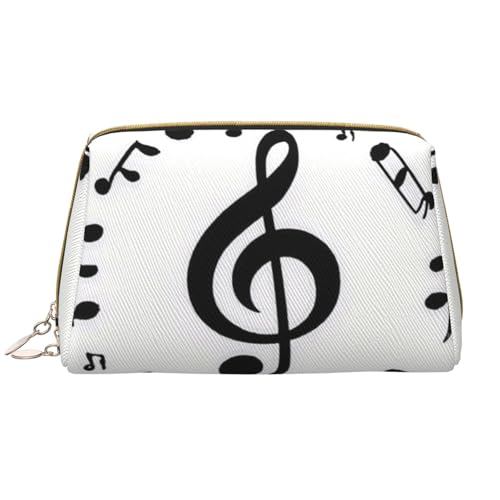 Reise-Make-up-Tasche mit Musiksymbol-Print, Make-up-Tasche mit großem Fassungsvermögen für Damen, wasserdichte tragbare Tasche, offene Flache Make-up-Tasche von Anceky