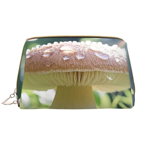 Reise-Make-up-Tasche mit Pilz-Print, Make-up-Tasche mit großem Fassungsvermögen für Damen, wasserdichte tragbare Tasche, offene Flache Make-up-Tasche von Anceky