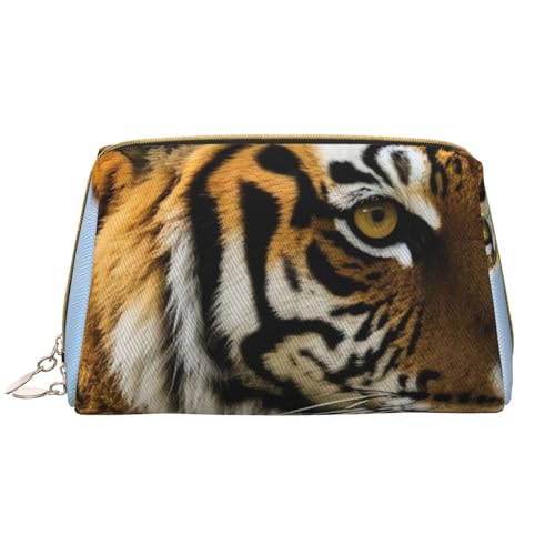Reise-Make-up-Tasche mit Tiger-Print, Make-up-Tasche mit großem Fassungsvermögen für Damen, wasserdichte tragbare Tasche, offene Flache Make-up-Tasche von Anceky
