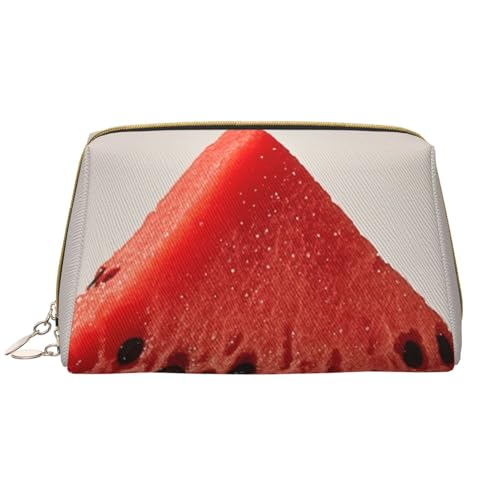 Reise-Make-up-Tasche mit rotem Wassermelonen-Print (1), Make-up-Tasche mit großem Fassungsvermögen für Damen, wasserdichte tragbare Tasche, offene Flache Make-up-Tasche von Anceky