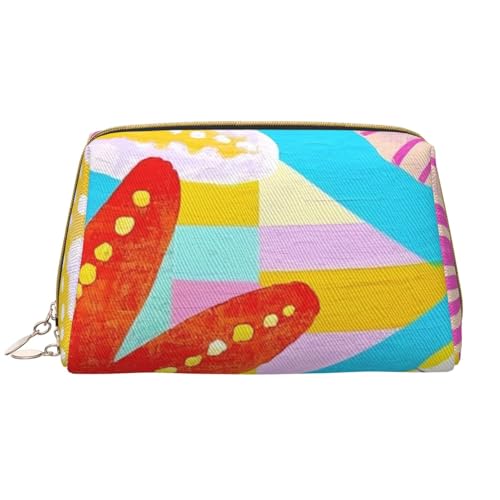 Reise-Make-up-Tasche mit - und Muschelmuster-Print, Make-up-Tasche mit großem Fassungsvermögen für Damen, wasserdichte tragbare Tasche, offene Flache Make-up-Tasche von Anceky