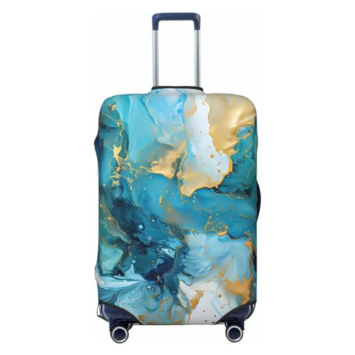Reisegepäckabdeckung im abstrakten Marmor-Stil, Spandex-Kofferschutztasche, abstrakter Marmor-Stil, doppelseitig bedruckt, passend für 18-32 Zoll großes Gepäck, Gepäckabdeckungen für Kinder und Erwach von Anceky