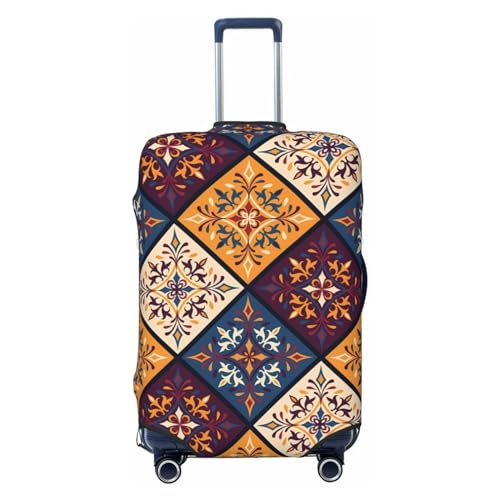 Reisegepäckabdeckung im farbenfrohen Ethno-Stil, Spandex-Kofferschutztasche, staubdicht, im farbenfrohen Ethno-Stil, passend für 18-32 Zoll großes Gepäck, Gepäckabdeckungen für Kinder und Erwachsene, von Anceky