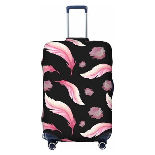 Reisegepäckabdeckung mit Aquarellfedern im Retro-Stil, Spandex-Kofferschutztasche, Aquarellfedern im Retro-Stil, kratzfest, passend für 18-32 Zoll großes Gepäck, Kofferhülle für Kinder und Erwachsene, von Anceky