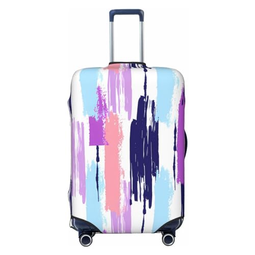 Reisegepäckabdeckung mit Pinselstrichen, farbenfroh, Spandex, Kofferschutztasche, Pinselstriche, farbenfroh, kratzfest, passend für 18-32 Zoll großes Gepäck, Gepäckabdeckungen für Kinder und Erwachsen von Anceky