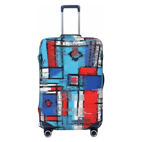 Reisegepäckabdeckung mit abstraktem geometrischem Muster, Spandex-Kofferschutztasche, abstraktes geometrisches Muster, kratzfest, passend für 18-32 Zoll großes Gepäck, Gepäckabdeckungen für Kinder und von Anceky