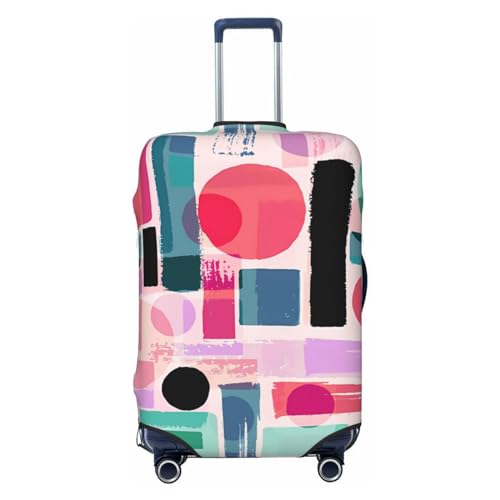 Reisegepäckabdeckung mit abstrakten geometrischen Formen, Spandex-Kofferschutztasche, abstrakte geometrische Formen, staubdicht, passend für 18-32 Zoll großes Gepäck, Gepäckabdeckungen für Kinder und von Anceky