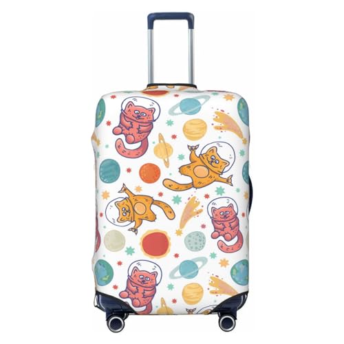Reisegepäckabdeckung mit bunten, lustigen Katzen, Spandex-Kofferschutztasche, doppelseitig Bedruckt mit bunten, lustigen Katzen, passend für 18-32 Zoll großes Gepäck, Gepäckabdeckungen für Kinder und von Anceky