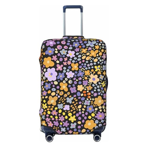 Reisegepäckabdeckung mit bunten kleinen Blumen, Spandex-Kofferschutztasche, bunte kleine Blumen, doppelseitig bedruckt, passend für 18-32 Zoll großes Gepäck, Gepäckabdeckungen für Kinder und Erwachsen von Anceky