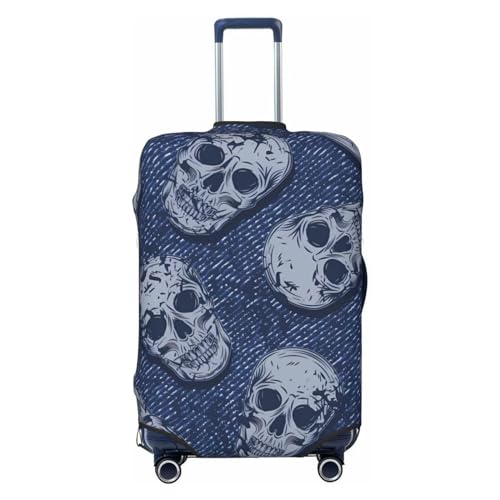 Reisegepäckabdeckung mit lustigen Totenköpfen, Spandex-Kofferschutztasche, Kratzfest, mit lustigen Totenköpfen, passend für 18-32 Zoll großes Gepäck, Kofferhülle für Kinder und Erwachsene, klein von Anceky