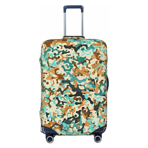 Reisegepäckhülle mit abstraktem Camouflage-Muster, Spandex-Kofferschutztasche, doppelseitig Bedruckt mit abstraktem Camouflage-Muster, passend für 18-32 Zoll großes Gepäck, Kofferhülle für Kinder und von Anceky