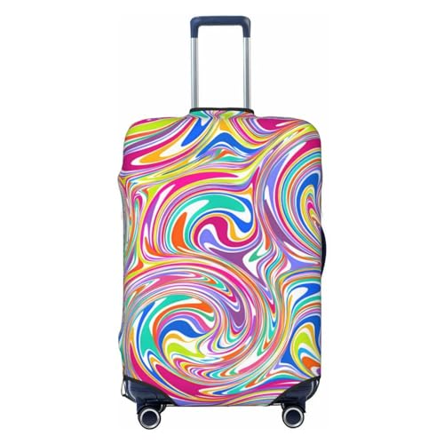 Reisegepäckhülle mit abstrakten, verzerrten Formen, Spandex-Kofferschutztasche, doppelseitig bedruckt mit abstrakten, verzerrten Formen, passend für 18-32 Zoll großes Gepäck, Kofferhülle für Kinder un von Anceky