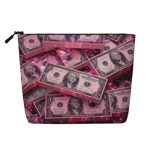 Rosa Kosmetiktasche mit Geldscheinen, modische Make-up-Tasche für Damen, Weihnachts- und Geburtstagsgeschenke, Toilettenartikel-Zubehör von Anceky