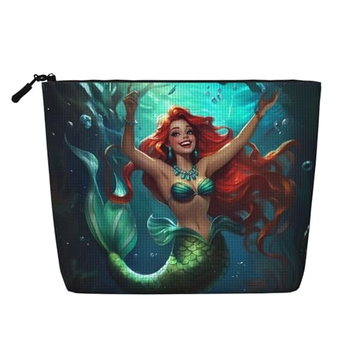 Schöne Meerjungfrau-Kosmetiktasche, originelle Make-up-Tasche für Frauen, Weihnachts- und Geburtstagsgeschenke, Toilettenartikel-Zubehör von Anceky