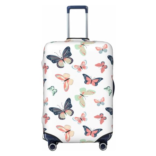 Schöne Schmetterlinge Reisegepäckabdeckung Spandex Kofferschutztasche, Schöne Schmetterlinge doppelseitig Bedruckt, passend für 18-32 Zoll Gepäck, Gepäckabdeckungen für Kinder und Erwachsene, Mittel von Anceky