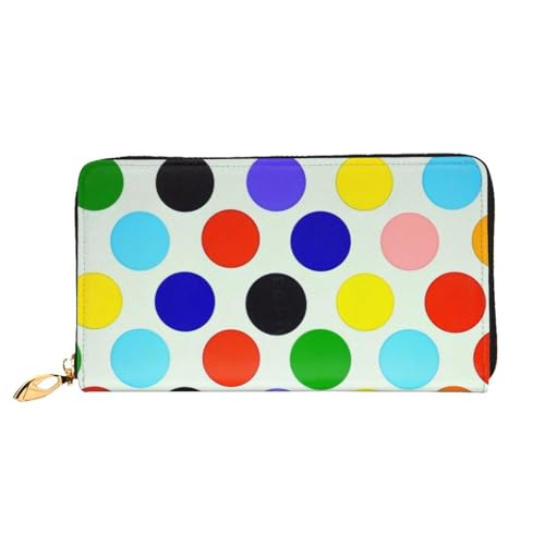 Schöne lange Lederbrieftasche mit Punkten, große Kapazität, weiches PU-Leder für Damen mit mehreren Kartenfächern, Handytasche und Münzbörse mit Reißverschluss, stilvolle Clutch mit Handykartenhalter Schöne lange Lederbrieftasche mit Punkten, große Kapazität, weiches PU-Leder für Damen mit mehreren Kartenfächern, Handytasche und Münzbörse mit Reißverschluss, stilvolle Clutch mit Handykartenhalter von Anceky