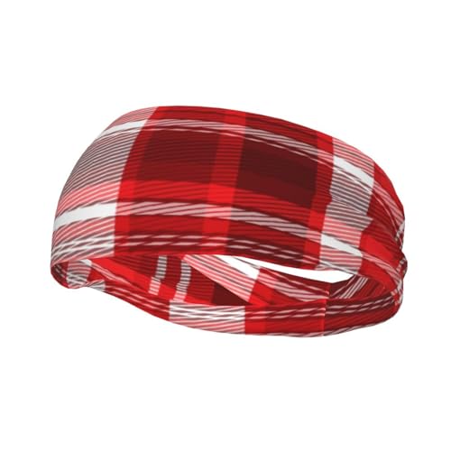 Schweißresistentes Stirnband mit rotem Karomuster, modisches Sportkopftuch, atmungsaktives Haarband, schweißableitendes Stirnband für Fitnessgeräte für Damen und Herren Schweißresistentes Stirnband mit rotem Karomuster, modisches Sportkopftuch, atmungsaktives Haarband, schweißableitendes Stirnband für Fitnessgeräte für Damen und Herren von Anceky
