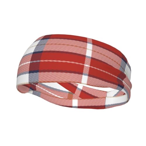 Schweißresistentes Stirnband mit rotem Karomuster, modisches Sportkopftuch, atmungsaktives Haarband, schweißableitendes Stirnband für Fitnessgeräte für Damen und Herren Schweißresistentes Stirnband mit rotem Karomuster, modisches Sportkopftuch, atmungsaktives Haarband, schweißableitendes Stirnband für Fitnessgeräte für Damen und Herren von Anceky