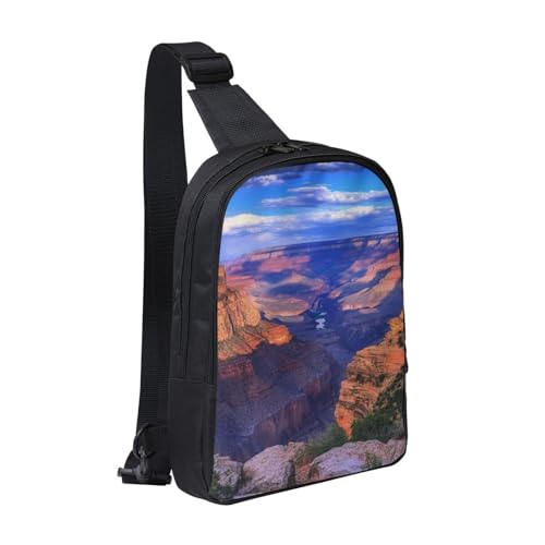 Sling Bag mit Beauty-Grand-Canyon-Prints, Crossbody-Brusttasche für Männer, Frauen und Kinder, leichte Schultertasche für Läufer, Wandern, Radfahren, Reisen, Schwarz, Einheitsgröße von Anceky