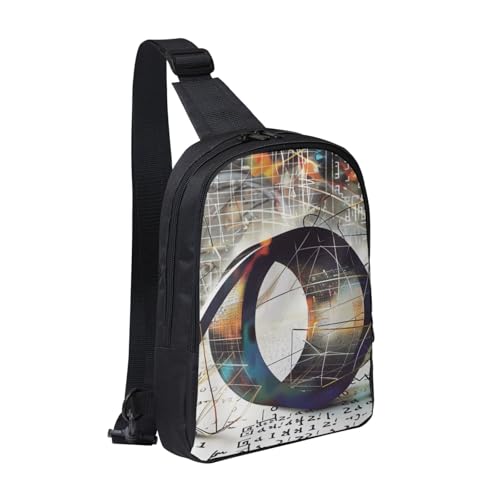 Sling Bag mit Mathe-Geek-Kalkül-Aufdruck, Crossbody-Brusttasche für Männer, Frauen und Kinder, leichte Schultertasche für Läufer, Wandern, Radfahren, Reisen, Schwarz, Einheitsgröße von Anceky