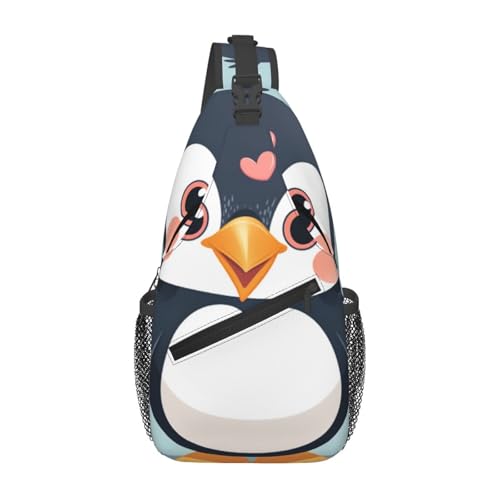 Sling-Brusttasche mit Aufdruck „I Love Penguins für Männer und Frauen, lässiger Crossbody-Sling-Rucksack, Schultertasche für Schule, Wandern, Camping, Reisen, Schwarz, Einheitsgröße, Wanderrucksack Sling-Brusttasche mit Aufdruck „I Love Penguins für Männer und Frauen, lässiger Crossbody-Sling-Rucksack, Schultertasche für Schule, Wandern, Camping, Reisen, Schwarz, Einheitsgröße, Wanderrucksack von Anceky
