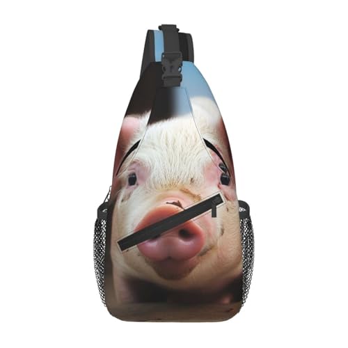 Sling-Brusttasche mit Bauernhoftier-Aufdruck für Männer und Frauen, lässiger Crossbody-Sling-Rucksack, Schultertasche für Schule, Wandern, Camping, Reisen, Schwarz, Einheitsgröße, Wanderrucksack Sling-Brusttasche mit Bauernhoftier-Aufdruck für Männer und Frauen, lässiger Crossbody-Sling-Rucksack, Schultertasche für Schule, Wandern, Camping, Reisen, Schwarz, Einheitsgröße, Wanderrucksack von Anceky