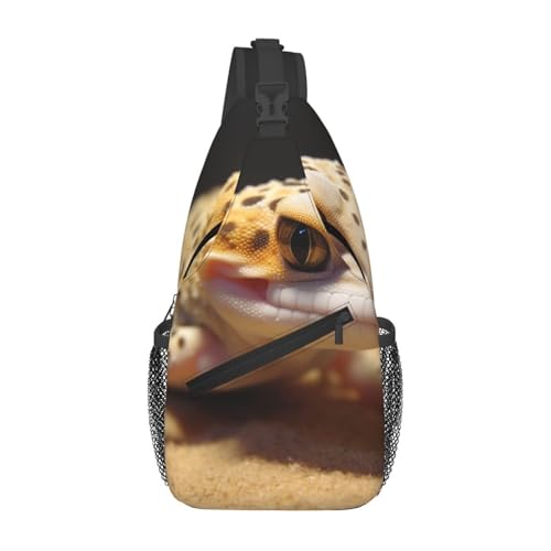 Sling-Brusttasche mit Sandleoparden -Aufdruck für Männer und Frauen, lässiger Crossbody-Sling-Rucksack, Schultertasche für Schule, Wandern, Camping, Reisen, Schwarz, Einheitsgröße, Wanderrucksack Sling-Brusttasche mit Sandleoparden -Aufdruck für Männer und Frauen, lässiger Crossbody-Sling-Rucksack, Schultertasche für Schule, Wandern, Camping, Reisen, Schwarz, Einheitsgröße, Wanderrucksack von Anceky