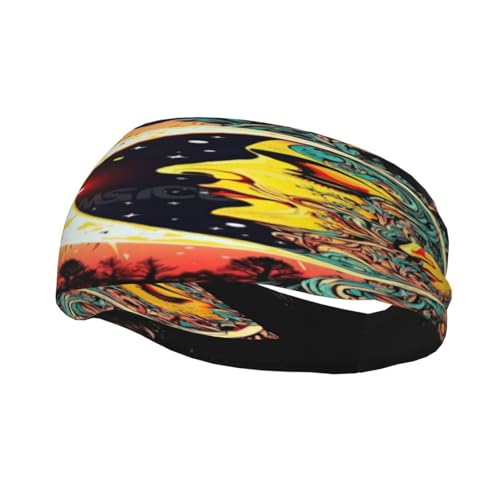 Sonne und Mond symbolisieren zwei Welten. Schweißresistentes Stirnband für Tag und Nacht, modisches Sportkopftuch, atmungsaktives Haarband, schweißableitendes Stirnband für Fitnessgeräte für Damen und Sonne und Mond symbolisieren zwei Welten. Schweißresistentes Stirnband für Tag und Nacht, modisches Sportkopftuch, atmungsaktives Haarband, schweißableitendes Stirnband für Fitnessgeräte für Damen und von Anceky