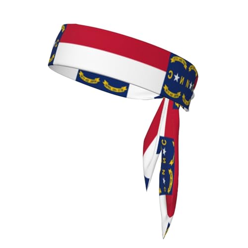 Sport-Stirnband für Damen, Schweißband, rutschfest, verstellbar, Kopfband mit der Flagge von North Dakota für Training, Laufen, Yoga und Fitness von Anceky